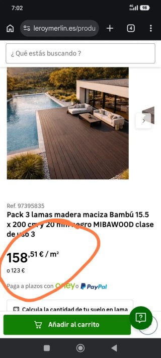 Tarima de bambú nueva sin estrenar