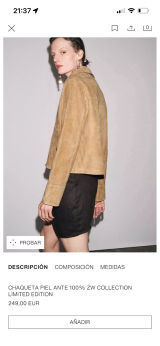 Chaqueta Piel Zara ante