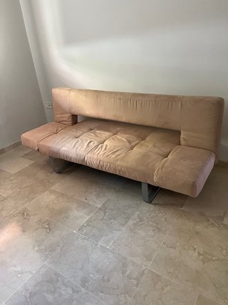 Sofá Cama Beige Tela