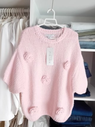 Jersey AMISU rosa flores talla única
