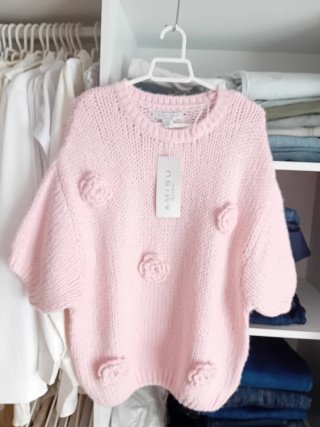 Jersey AMISU rosa flores talla única