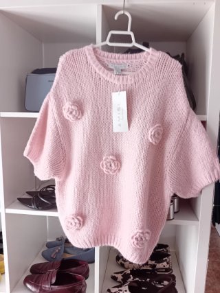 Jersey AMISU rosa flores talla única