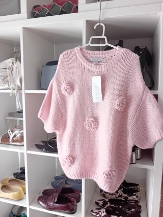 Jersey AMISU rosa flores talla única
