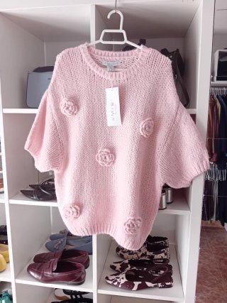 Jersey AMISU rosa flores talla única