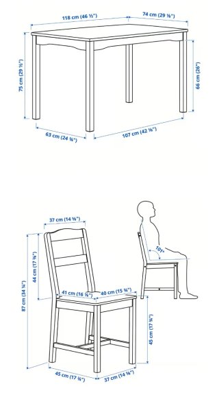 Mesa y 4 Sillas Comedor Ikea HÄGERNÄS