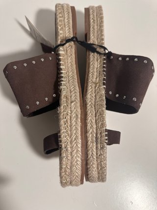 Sandalias Pull&Bear Cuero Marrón Beige Talla S