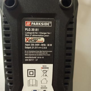 Cargador Batería Parkside 20V Li-Ion