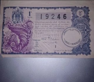 Décimo Lotería Nacional Años 40