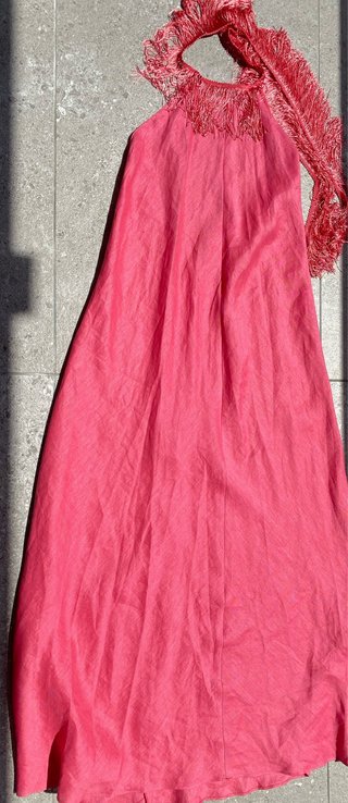 Vestido Zara Lino Coral/Rosa T.XS Nuevo etiquetado