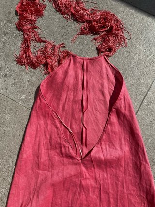 Vestido Zara Lino Coral/Rosa T.XS Nuevo etiquetado