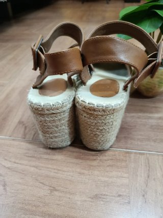 Sandalias cuña esparto marrón T37