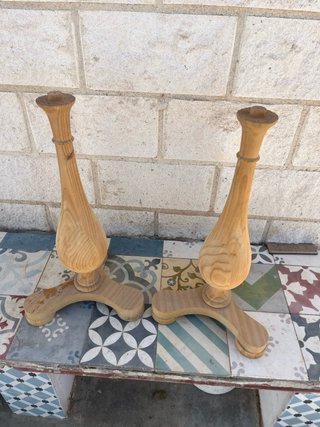 2 bases de madera para mesa o lámpara