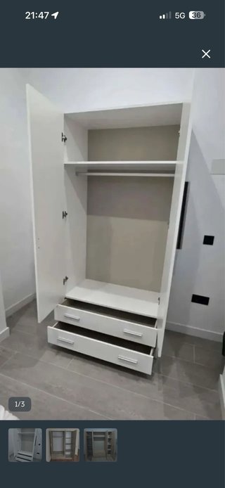 Armario modular de madera color beige/marrón