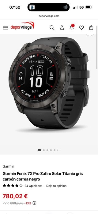 Garmin Fenix 7 Pro Zafiro Solar Negro + regalos