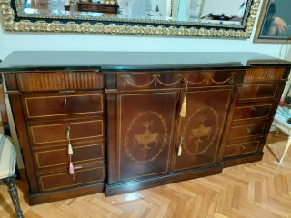 Aparador de salón madera y cristal