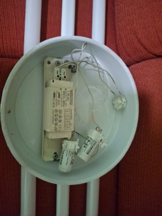 Plafón de techo blanco con 2 tubos