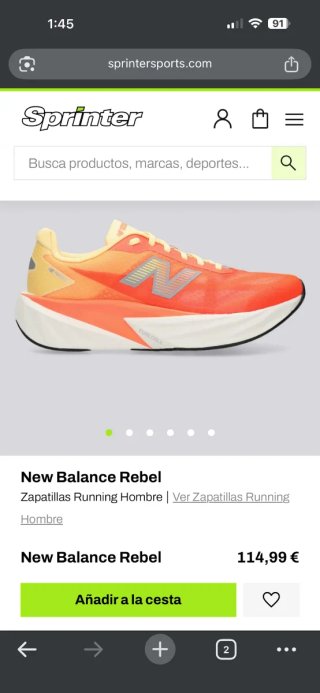 Zapatillas New Balance Naranja y Amarillo