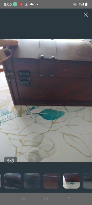 Baúl antiguo madera cuero metal 50+ años
