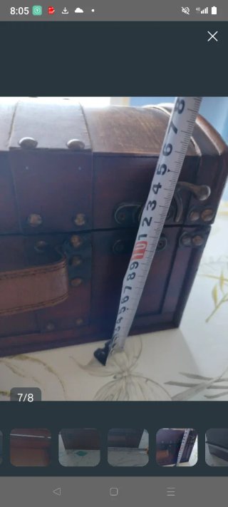 Baúl antiguo madera cuero metal 50+ años