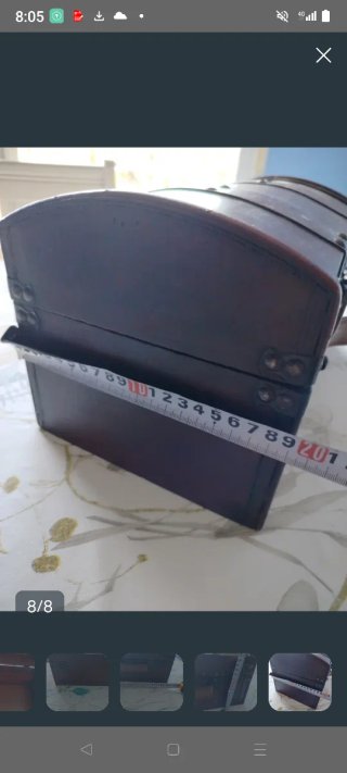 Baúl antiguo madera cuero metal 50+ años