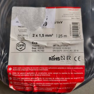 (NUEVO) Rollo Cable Eléctrico⚡ 2x1,5mm² 25m