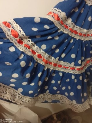 Vestido Flamenca Lunares Azul