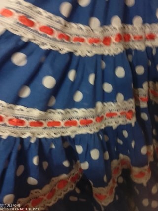 Vestido Flamenca Lunares Azul