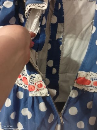 Vestido Flamenca Lunares Azul