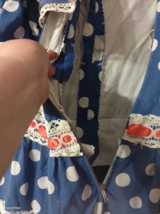 Vestido Flamenca Lunares Azul