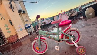 Bicicleta infantil niña rosa y verde