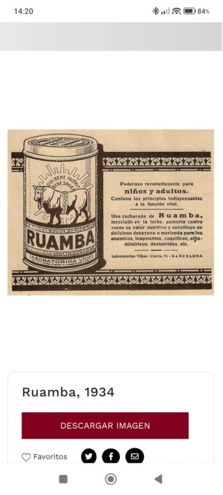 2 antiguas latas de Ruamba años 30