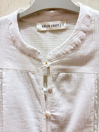 Blusa niña algodón elegante en color crudo
