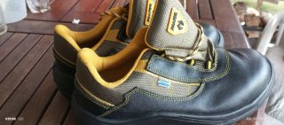 Zapatos Seguridad Panter Piel Flor Negra