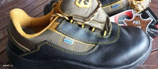 Zapatos Seguridad Panter Piel Flor Negra