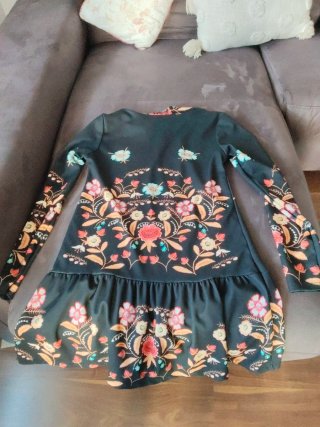 Vestido estampado floral manga larga