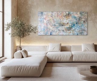 Cuadro abstracto, pintado a mano. 153 x 73 x 3,5cm