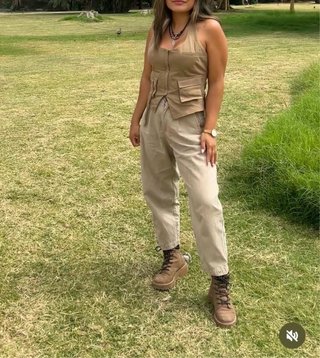 Top halter Zara beige