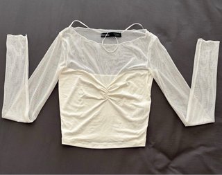 Top Bershka Transparente Blanco