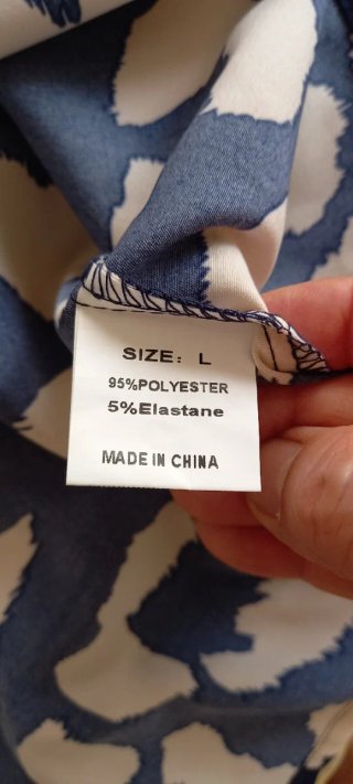 Vestito fantasia leopardata blu e panna