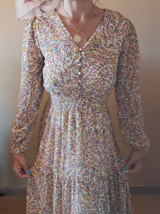 Vestido largo estampado floral