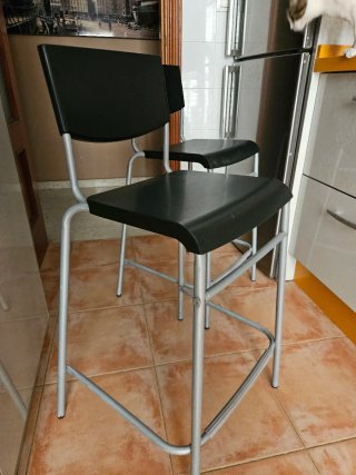 Sillas altas cocina metal y plástico