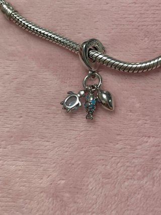 Charm triple tortuga, pez y concha