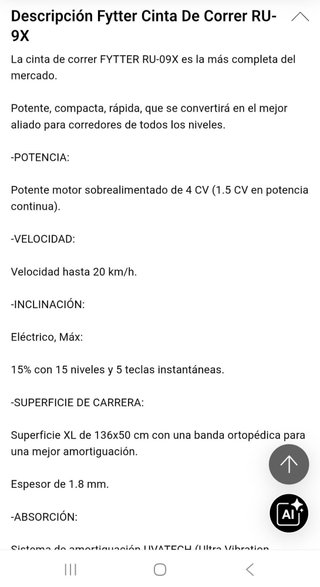 Cinta de Correr FYTTER RUNNER RU-4X