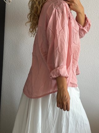 Blusa rosa Southern Cotton bordada