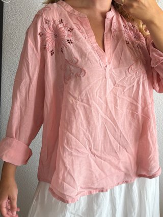 Blusa rosa Southern Cotton bordada