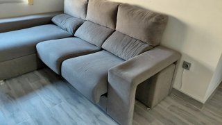 Sofá chaise longue 3 plazas gris