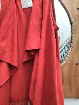 Gilet sfrangiato Bershka arancione taglia unica