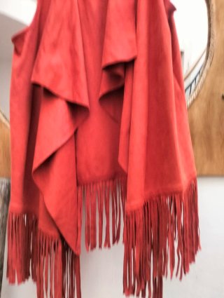 Gilet sfrangiato Bershka arancione taglia unica