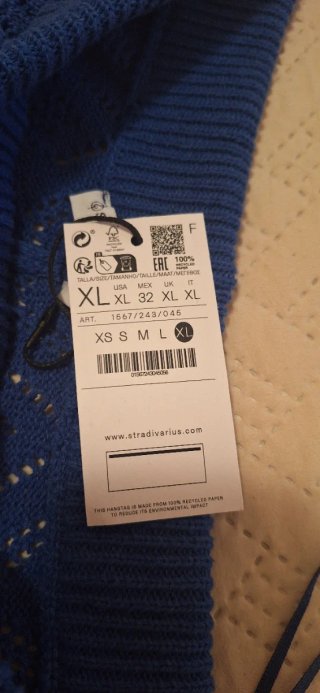 Pantalón de punto azul talla XL