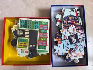 Barco Pirata Madera y Puzzles Gigantes Djeco
